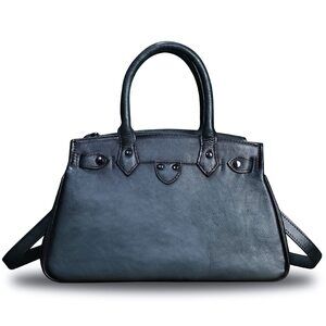 6153 Leather Top Handle Handbag Purse Handmade Retro Crossbody Satchel